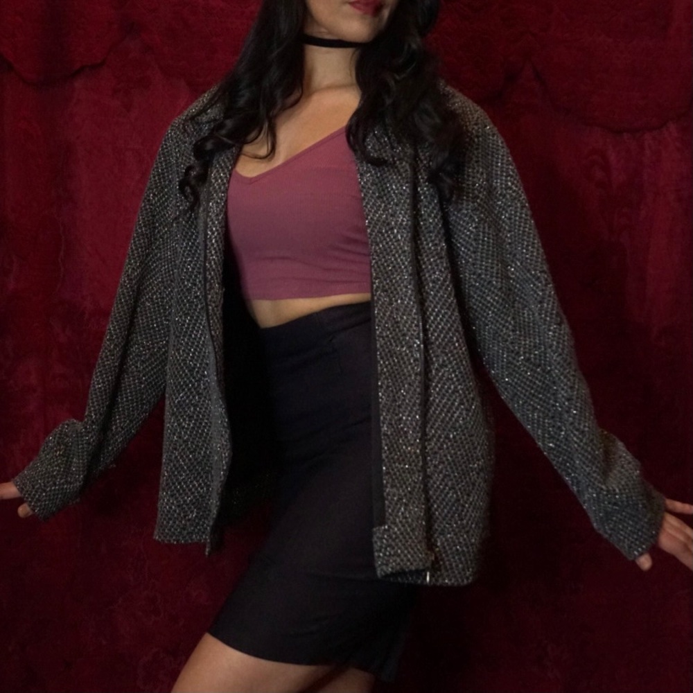 Grey cardigan with a slight shimmer